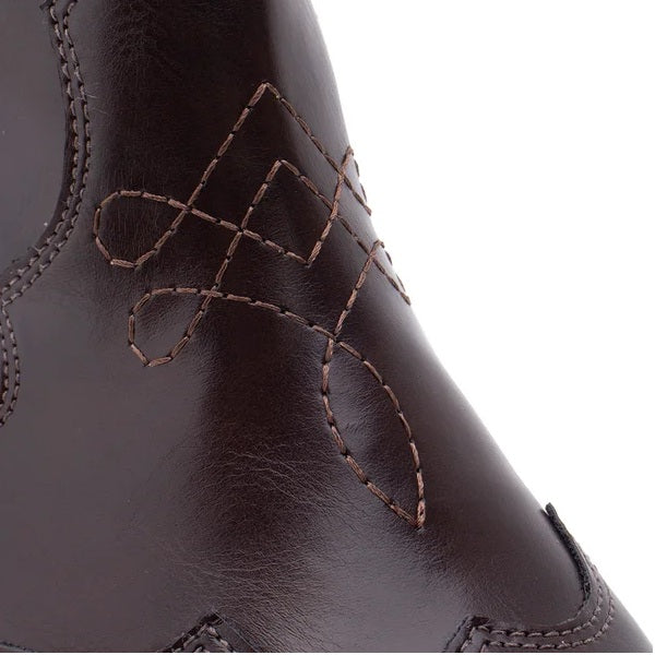 Bota Cano Médio Country Detalhe Bordado Rocha