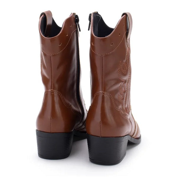 Bota Cano Médio Country Detalhe Bordado