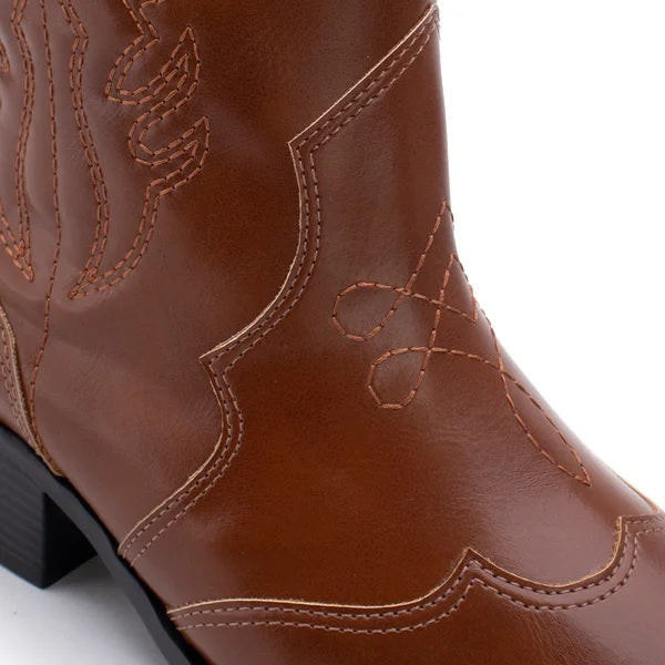 Bota Cano Médio Country Detalhe Bordado