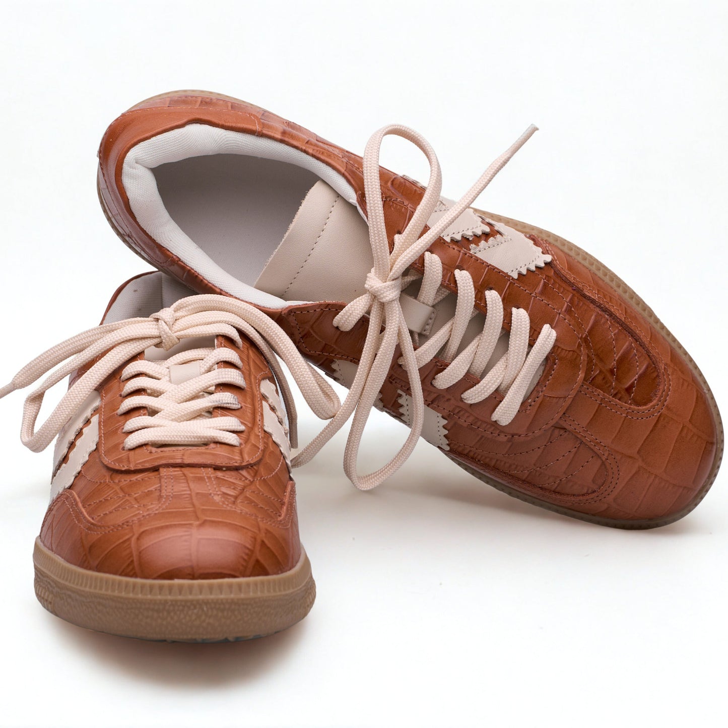 Tênis Feminino SMIDT Croco Caramelo