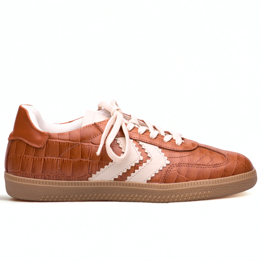 Tênis Feminino SMIDT Croco Caramelo