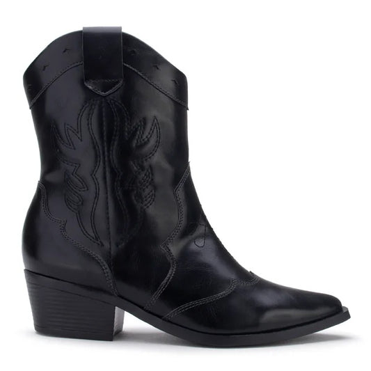Bota Cano Médio Country Detalhe Bordado