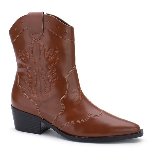 Bota Cano Médio Country Detalhe Bordado